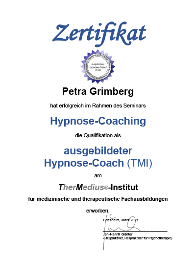 Zertifikat Hypnose Coaching