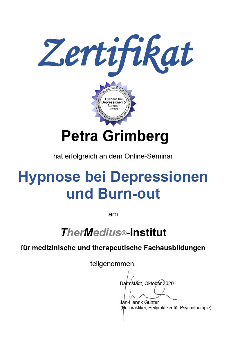 Zertifikat Hypnose